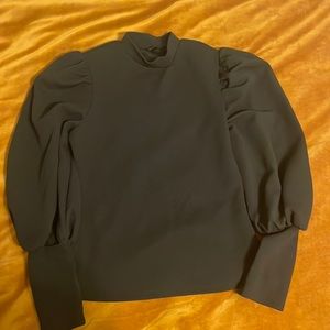 Black puff shoulder dress too